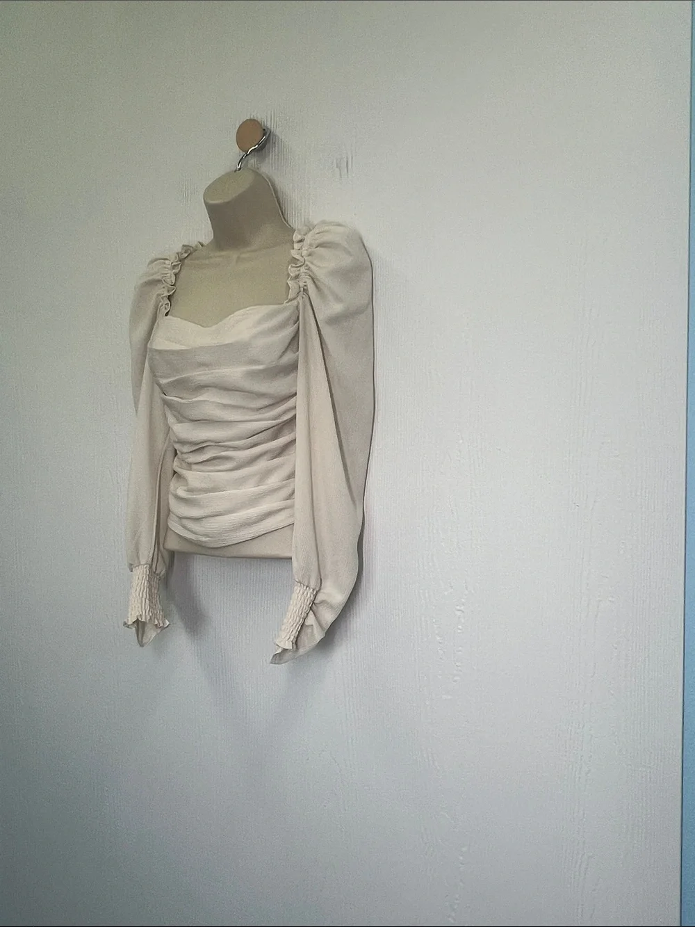 ASTR - Tonia Ruched Puff Long Sleeve Square Neckline  Bohemian Blouse Size XS
